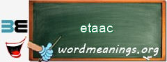 WordMeaning blackboard for etaac